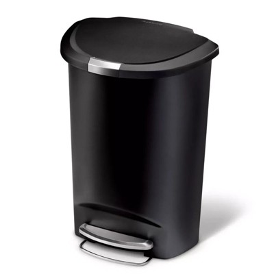 LunaLulinlk 50L Semi Round Plastic Step Trash Can