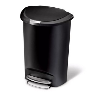 LunaLulinlk 50L Semi Round Plastic Step Trash Can - 1 of 4