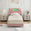 Garvee Twin Upholstered Platform Bed with LED Lights and Headboard, No Box Spring Needed - 2 of 4