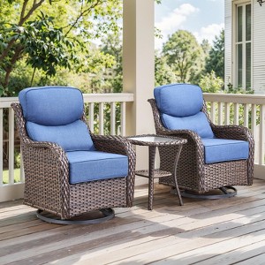 Outdoor Gliders Swivel Chairs with 6-Inch Thick Cushions Swivel Rocker Patio Chairs - 1 of 4