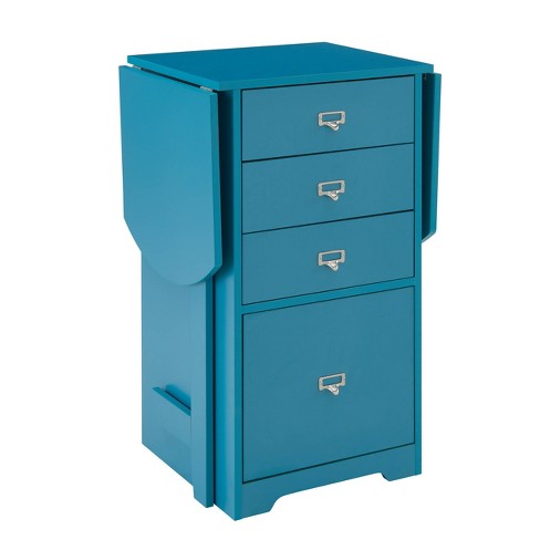 Jurad Fold Out Organizer And Craft Desk Turquoise Aiden Lane Target