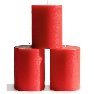 3x4 inch Pillar Candles Set of 3 ¨C Unscented Dripless Rustic Candles for Decor, Centerpieces, Weddings - 1 of 4