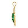 Black Bow Jewelry 14k Yellow Gold Green Translucent Acrylic Sea Turtle Pendant - 2 of 4