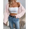 Women's Lightweight Shrug Sweater for Dresses & Tops Long Sleeve Open Front Knit Crop Bolero Cardigan - 2 of 4
