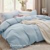 Sky Blue Duvet Cover Queen, 3 - Piece Set, Prewashed Cotton - Like, 90x90 Inch with Zipper, 2 Pillow Shams, No Comforter Included - 2 of 4