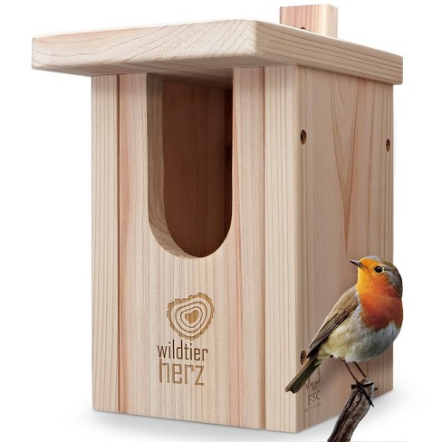 Wildtier Herz Wood Bird Nesting Box Robin