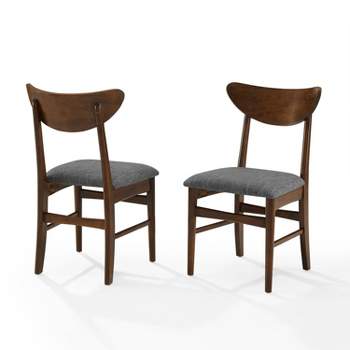 Set of 2 Landon Wood Dining Chairs with Upholstered Seat - Crosley