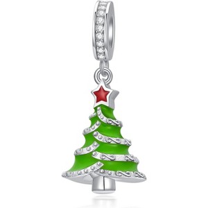 Sterling Silver Christmas Charm - Santa Hat & Deer Bead for Bracelets, Holiday Gift for Women - 1 of 4