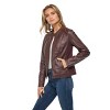 Women's Faux Leather Scuba Moto Biker Jacket - S.E.B. By SEBBY - 2 of 4
