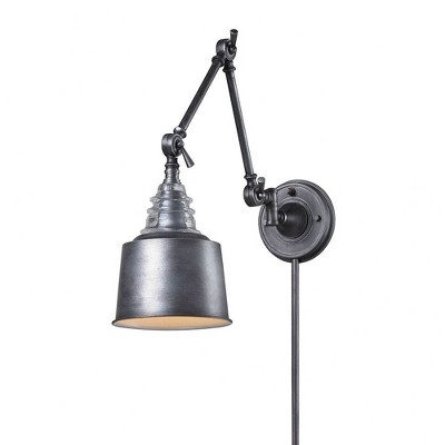 Elk Home Picton Gardens 1 - Light Swing Arm Lamp in  Weathered Zinc