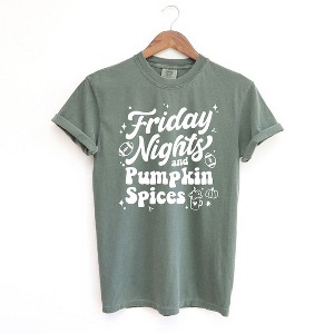 Simply Sage Market Friday Nights and Pumpkin Spices Short Sleeve Garment Dyed Tee - 1 of 2