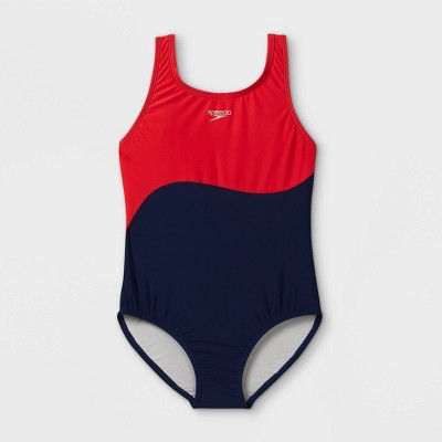 Speedo Girls' One Swimsuit Blue/red : Target