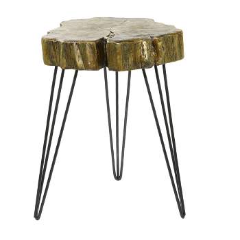Modern Polystone and Metal Accent Table - Olivia & May
