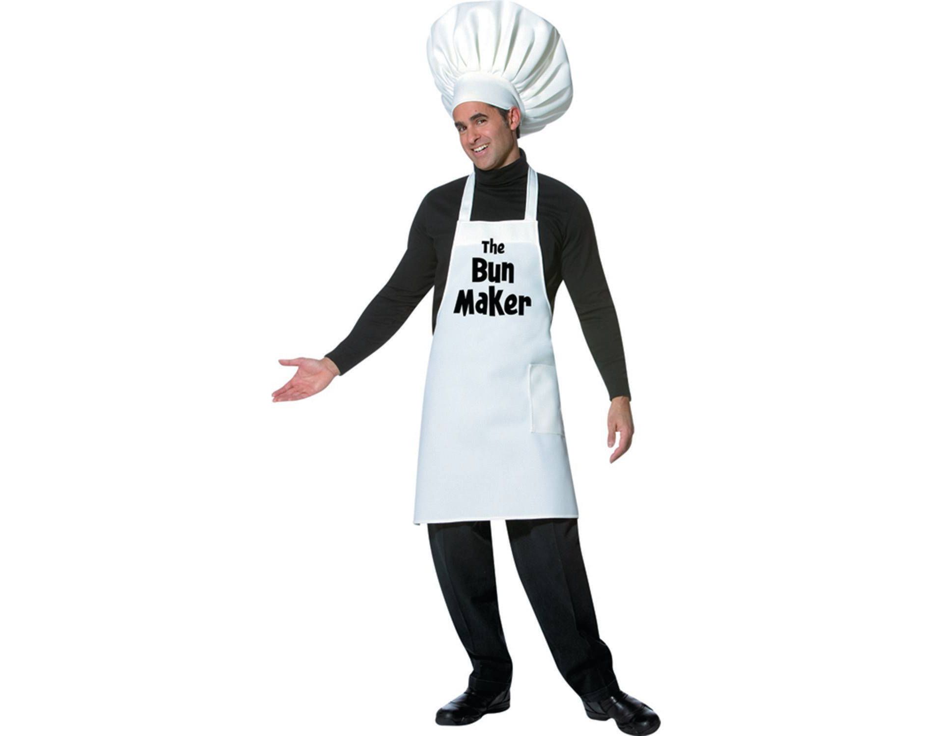 Imposta Costumes Adult Bun Maker Costume Accessory Set with Apron and Hat White