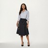 Anna-Kaci Women's Flared Midi Skirt with Structured High Waist and Oversized Bow Detail Creating a Smooth Draped Silhouette - 3 of 4