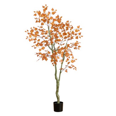 Nearly Natural 6-ft Autumn Birch Leaf Artificial Fall Tree