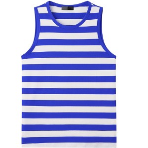 INSPIRE CHIC Men's Sleeveless Crew Neck Casual Striped Tank Top - 1 of 4