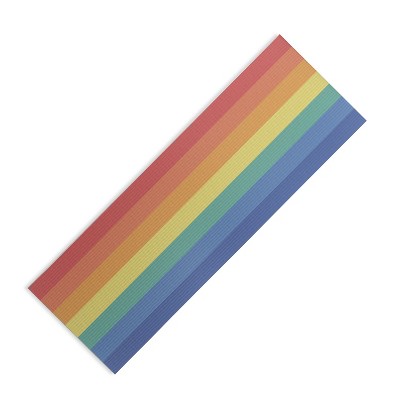 AvenieVintage Rainbow Stripes (6mm) 24" x 70" Yoga Mat - Society6