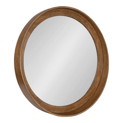 30" Basking Round Wall Mirror Brown - Kate and Laurel