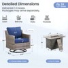 Buenhomino 5 Piece Wicker Outdoor Patio Furniture Set with 50000 BTU Fire Pit Table,Outdoor Dining Table Set 4 Swivel Chairs with Cushions - 3 of 4