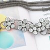 Anna-Kaci Women's Mesh Waist Chain with Crystal Floral Centerpiece Adjustable Belly Jewelry - Silver - 2 of 4