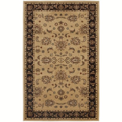 Camel and Brown Rectangular Synthetic Area Rug 64" x 40"