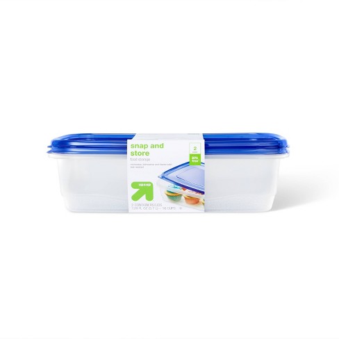 Ziploc Rectangle Food Storage Containers, Blue/Clear - 2 pack