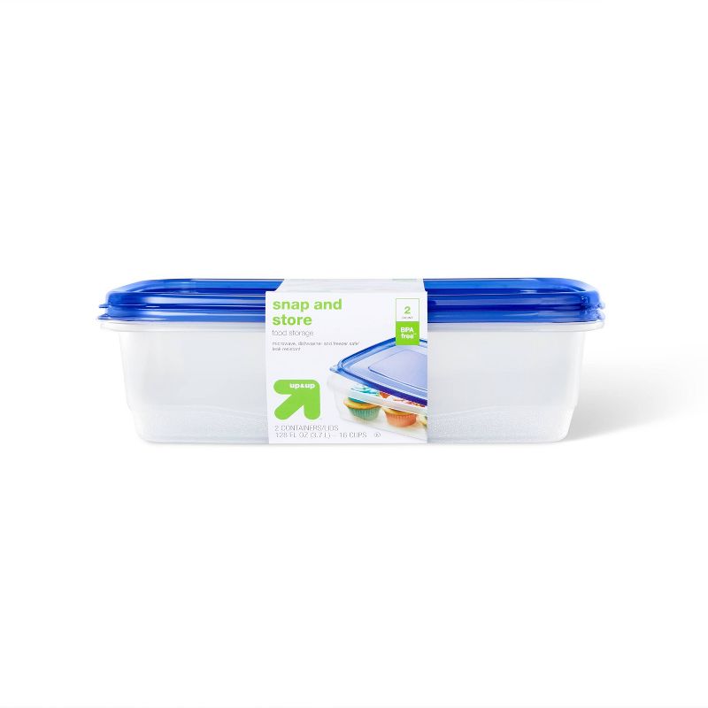 Snap and Store Large Rectangle Food Storage Container - 2ct/128oz - up &#38; up&#8482;, 1 of 5