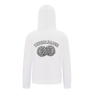 Everyday Kids Cheerleader Girls Zip Up Hoodie – Pom Pom Sketch Graphic Sweatshirt - 1 of 4