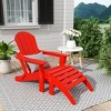 WestinTrends Malibu HDPE Outdoor Patio Folding Poly Adirondack Chair with Ottoman (2-Piece Set) - 2 of 4
