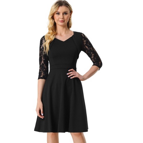 Women's Long Sleeve Lace Dress - Knox Rose™ Black Xs : Target