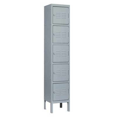 VYNXARIA 5-Door 66"H Metal Locker with Lock - Secure Storage for Employees, Home Gym, Office, School & Garage, Gray