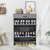 Farmhouse Shoe Storage Cabinet with 2 Flip Drawers, Free Standing Shoe Organizer, Hidden Shoe Rack Storage Organizer for Doorway Hallway Closet - 2 of 4