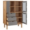 CLIHOME 49.2" H Classic Wooden Highboard Coffee Bar Cabinet Buffet Cabinet With Storage, Grey - 4 of 4