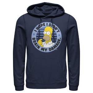 Men's The Simpsons Brain My Damage Pull Over Hoodie - 1 of 4