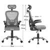 VECELO High Back Ergonomic Office Chair with Adjustable Headrest Armrest Mesh Lumbar Support - 3 of 4