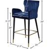 Meridian Furniture,Luxe Navy Velvet Stool, Set of 2 - 4 of 4