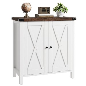 WhizMax Farmhouse Sideboard Buffet Cabinet, Small Storage Cabinet with 2 Doors and Adjustable Shelves - 1 of 4