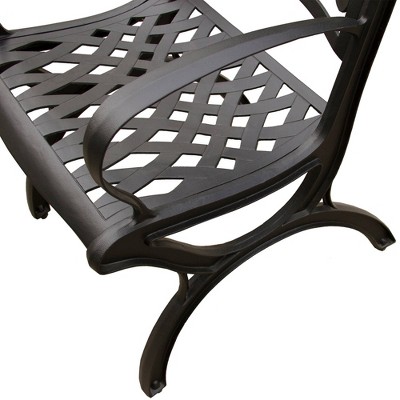 Ornate Black Cast Aluminum Outdoor Dining Chair