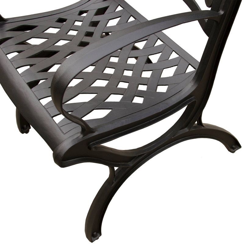 Ornate Traditional Outdoor Cast Aluminum Dining Chair - Black - Oakland Living, 4 of 6
