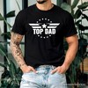 Top Dad Military Star T-Shirt, White and Black Patriotic Tee for Heroic and Proud Fathers| OrnamentallyYou - 4 of 4