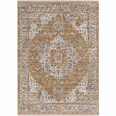Mark & Day Hornick 3'2"x7'3" Runner Woven Indoor Area Rugs Orange: Stain-Resistant, Pet Friendly, Traditional Medallion Design