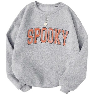 Plus Size Halloween Sweatshirts Tops with Crew Neck Long Sleeve Graphic Print Pullover Sweat Shirts Plus Size Sweatshirts - 1 of 4