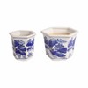 Sagebrook Home 2pc Chinoiserie Ceramic Indoor Outdoor Planter Pot Blue/White - 4 of 4