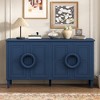 Modern 58.9'' W Sideboard with Circular Handles, 4-Door Storage Cabinet with French-Inspired for Entryway or Living Room – ModernLuxe - 2 of 4