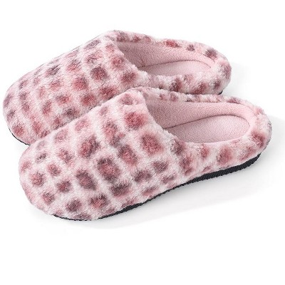 Womens Fuzzy Slippers Comfort Fluffy Slip-on House Slippers