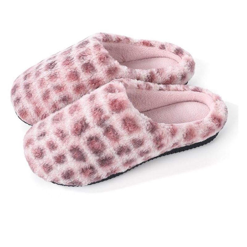 Womens Fuzzy Slippers Comfort Fluffy Slip-on House Slippers, 1 of 7