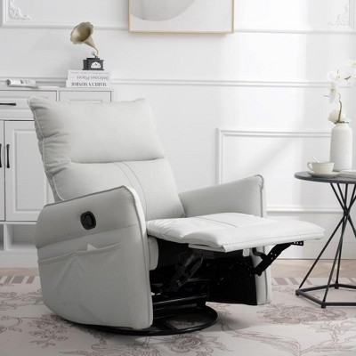 Vynxaria Light Gray 360¡«Swivel Rocking Recliner Chair or Modern Small Rocking Swivel Recliner Chair