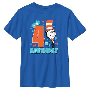 Boys Dr. Seuss The Cat in the Hat and Friends 4th Birthday T Shirt - 1 of 4