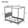 Full/Queen Size Canvas Fabric Canopy Platform Bed with USB and Type-C Ports - ModernLuxe - 3 of 4